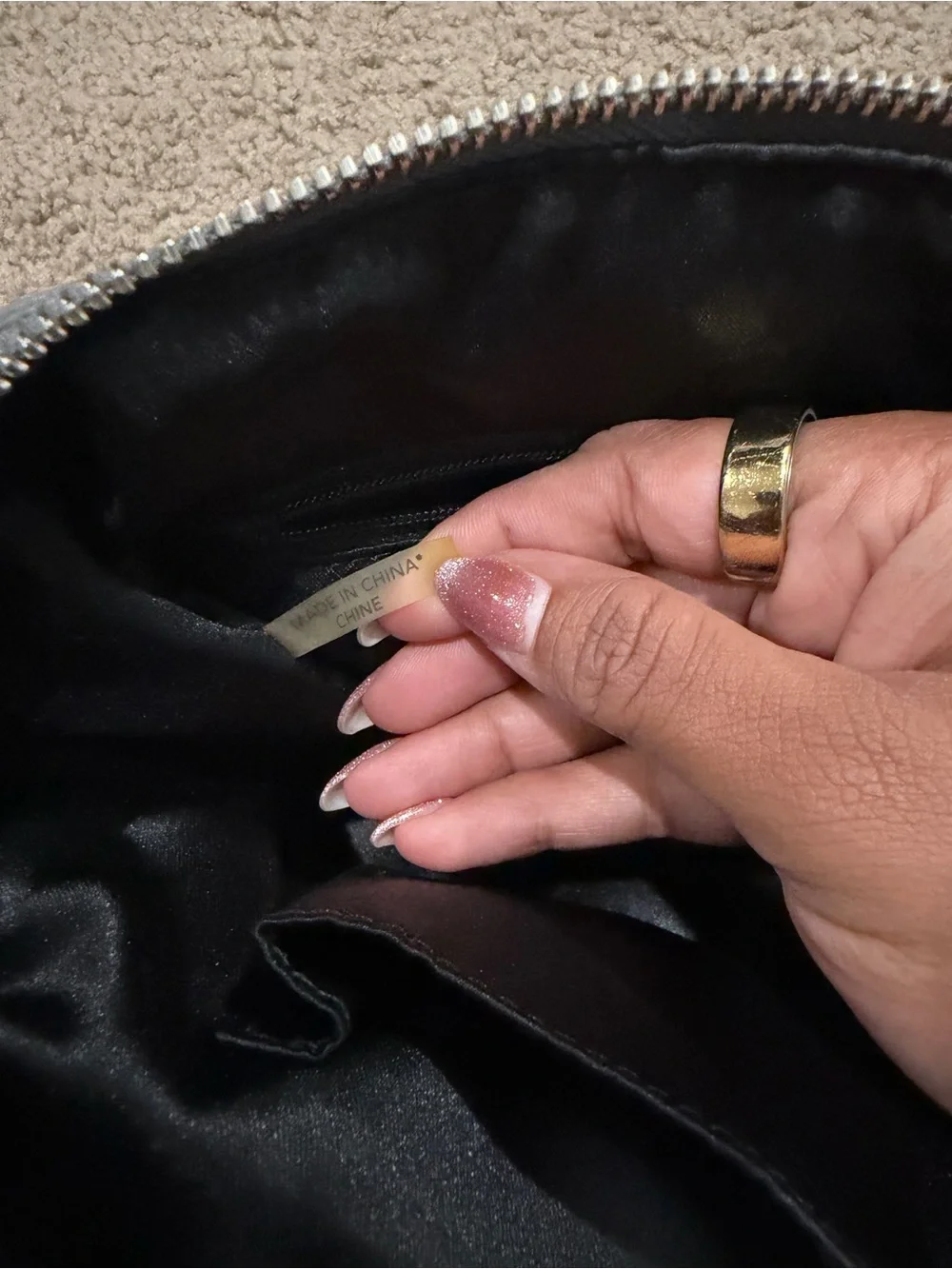 Coach Dark Brown Logo Satchel with Gray Trim